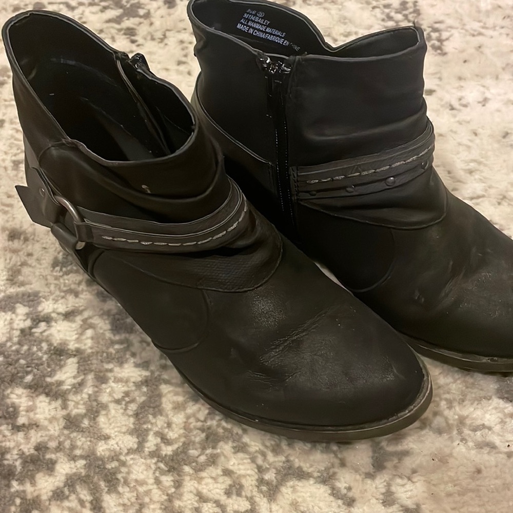 Maurice’s Black Ankle Boots With Buckles